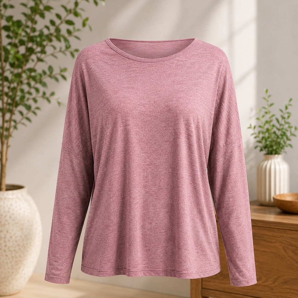 NWT Cupshe Knit Top Womens Medium Mauve Long Sleeve Boat Neck CAA04C2G002EJ